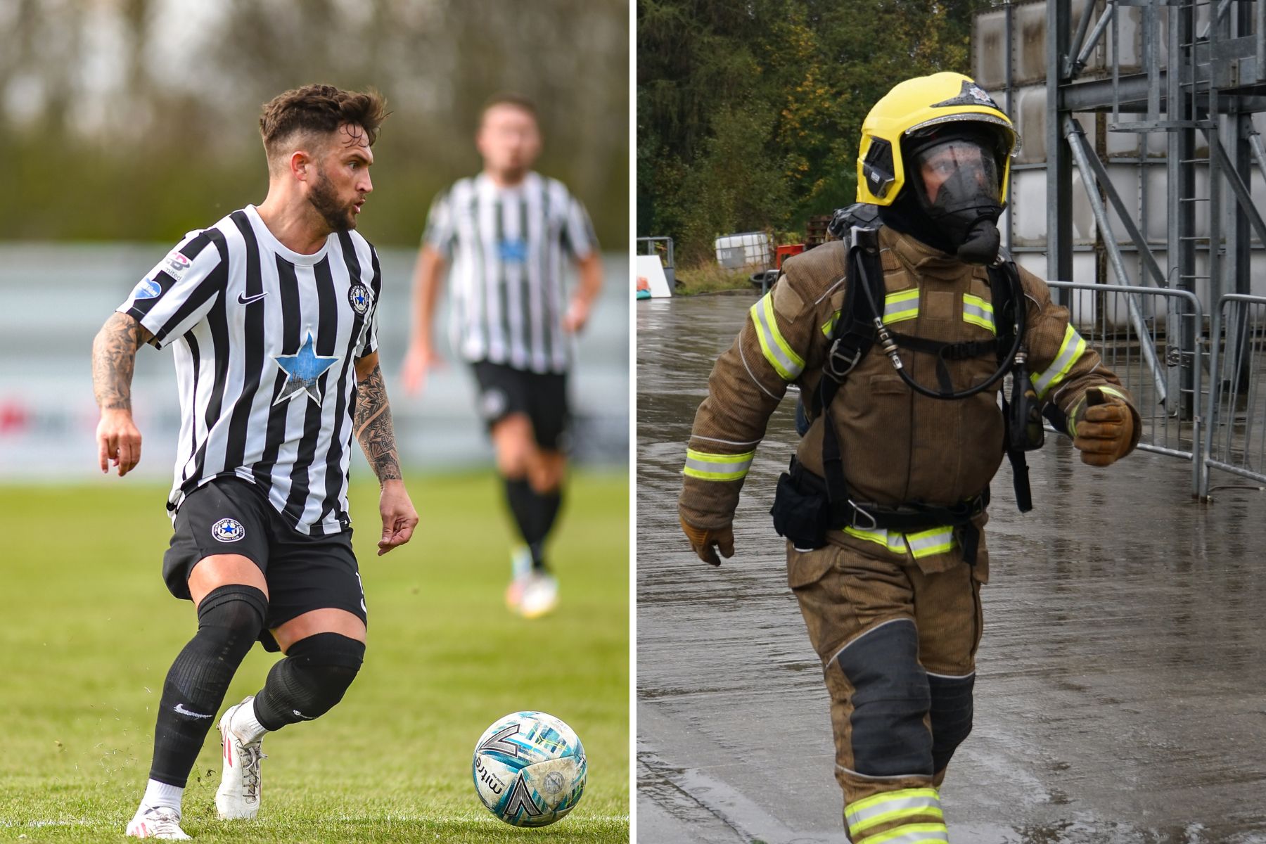 Luke Carr was a semi-professional footballer and is now a trainee firefighter. 