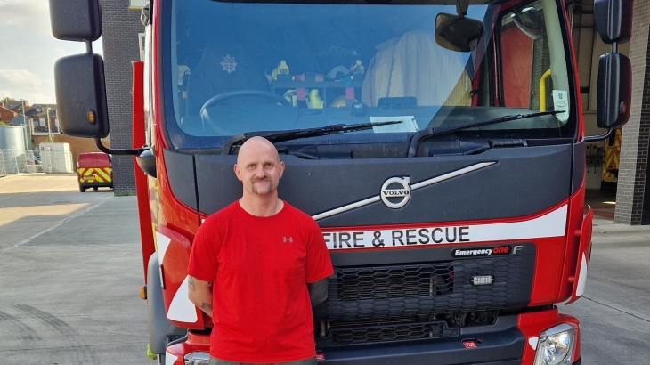 Darlington Firefighter Jon-Paul Chilvers. 