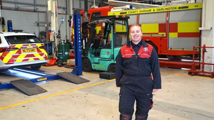 Vehicle Body and Equipment Technician Emily Tokell. 