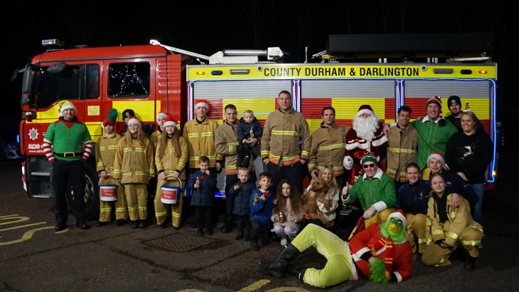 Firefighters took Santa on a festive fire engine tour across County Durham and Darlington. 