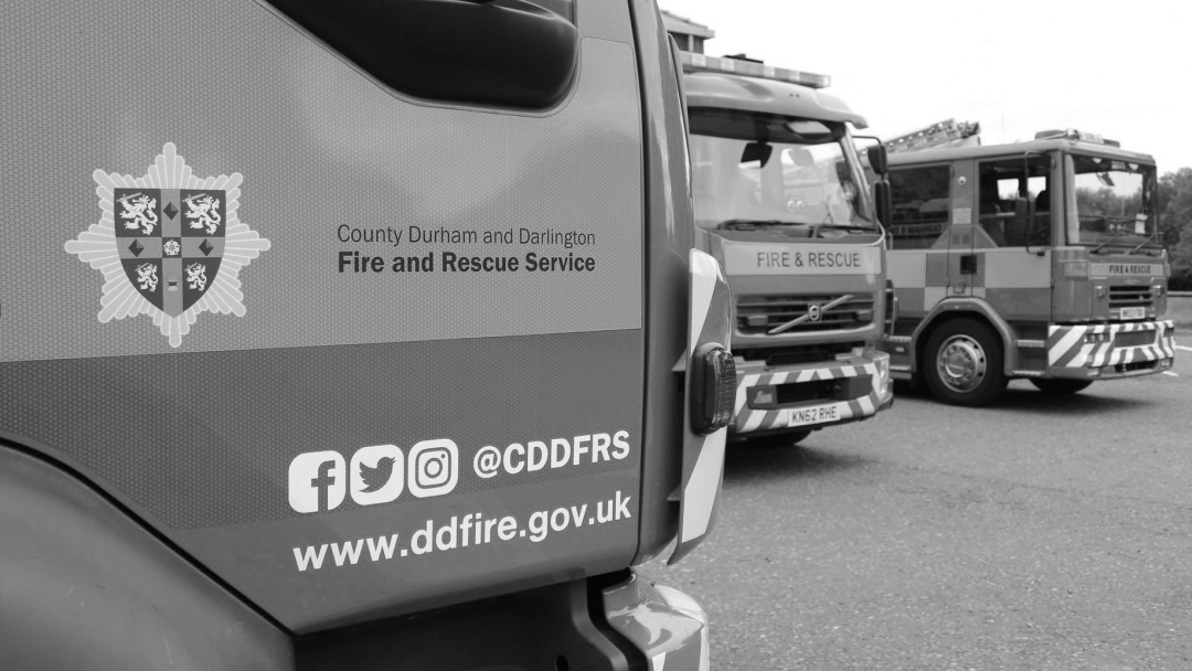 A greyed out image of a fire engine. 